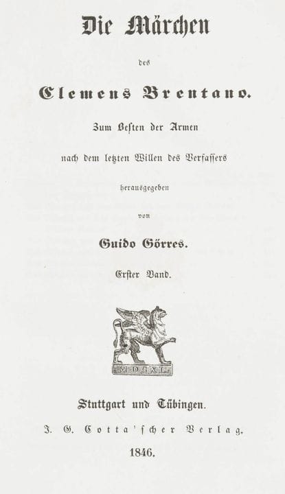 Brentano, Clemens. The Fairy Tales of Clemens Bren