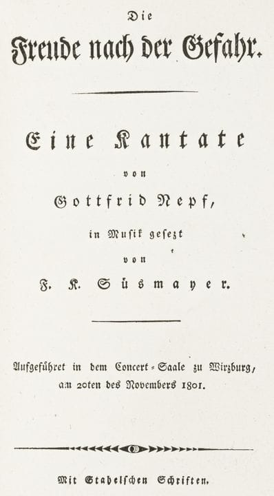 音乐——内普夫（Nepf），戈特弗里德（Gottfrid）。《危难后的喜悦》。一首清唱剧……由F. 