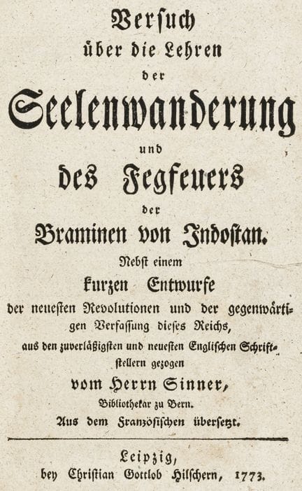 Asia - India - Sinner, J. R. Treatise on the Brahm