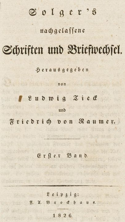 Philosophy - Solger, Karl Wilhelm Ferdinand. Posth