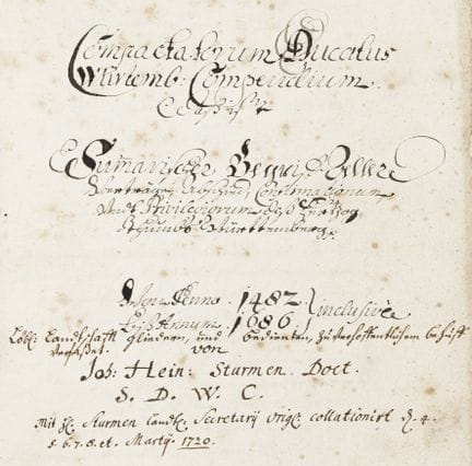Sturm, Johann Heinrich. *Compactatorum Ducatus Wür