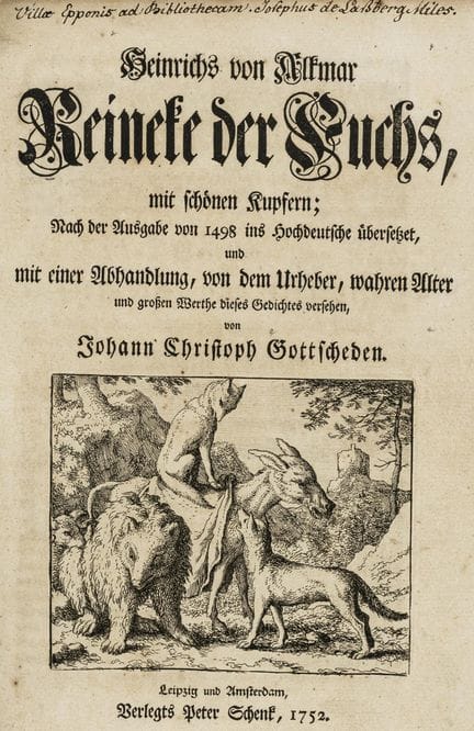 Alkmar, Heinrich von. Reineke the Fox with Beautif