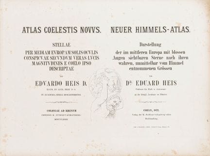 Astronomia - Heis, Eduard. Nuovo Atlante celeste. 
