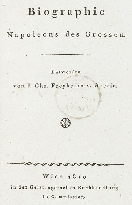 France - Aretin, Johann Christoph von. Biographie 