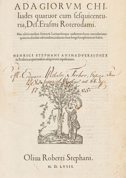 Erasmo de Roterodamo, Desiderio. Cuatro mil adagio