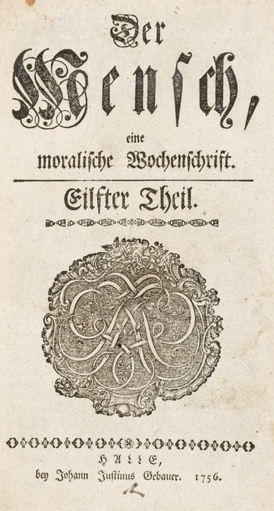 *Der Mensch*, a moral weekly journal. (Edited by S