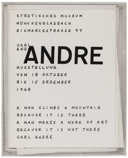 Musée municipal de Mönchengladbach - Andre, Carl. 