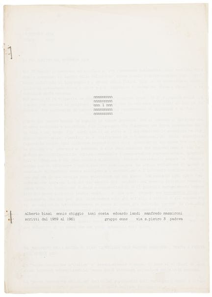 Gruppo N (enne). Manifeste n° 1. Et : Manifeste n°