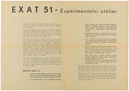 Avant-garde - Europe de l'Est - Manifeste EXAT 51.