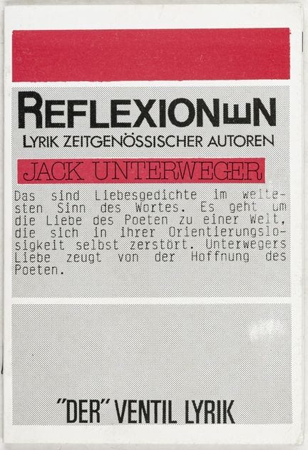 Unterweger, Jack. Réflexions. Poésie d’auteurs con