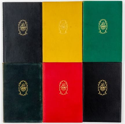 Bibliothèque Insel – Six volumes reliés en cuir de