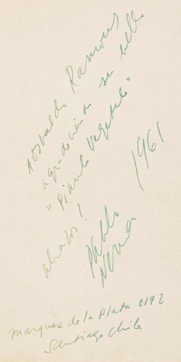 Neruda, Pablo. Navegaciones y regresos (Voyages et