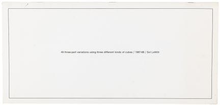 Lewitt, Sol. 49 three-part variations using three 