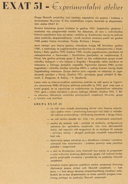 Avant-garde - Europe de l'Est - EXAT 51e Manifeste