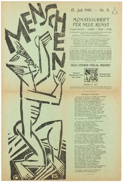 Expressionnisme - Menschen. 15 juillet 1918. N° 5.
