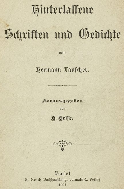 Hesse, Hermann. Écrits et poèmes posthumes de Herm