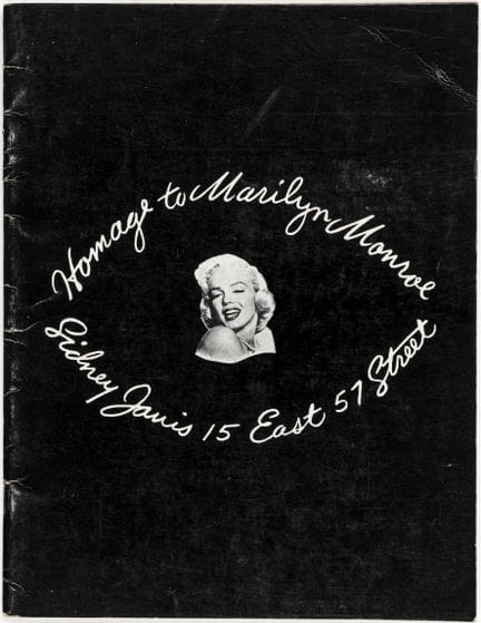 Sidney Janis Gallery - Hommage à Marilyn Monroe. A