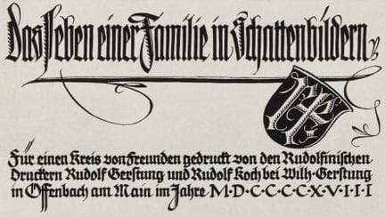 Koch, Rudolf. Das Leben einer Familie in Schattenb
