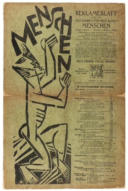 Expressionismus - Menschen. Reklameblatt zu Nr. 7 