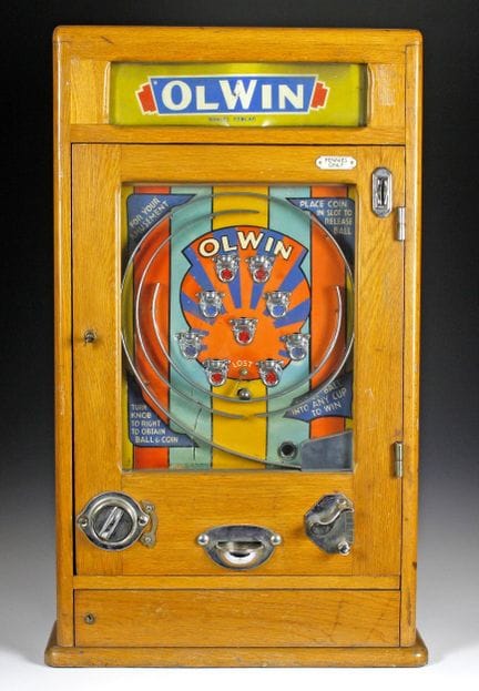 Advertising - Spielautomat Olwin. Redcar, Yorkshir