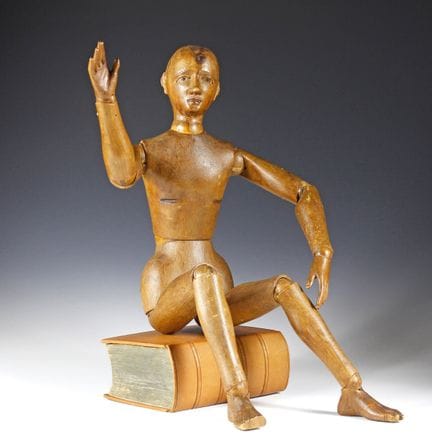 Curiosities - Große Atelier-Gliederpuppe. Ende 19.