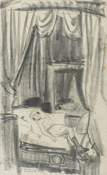 Brüning, Max. Sans titre. (Dans le boudoir). Crayo