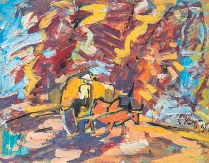 Pham, Luc. Untitled. (Figurative scene). Gouache o
