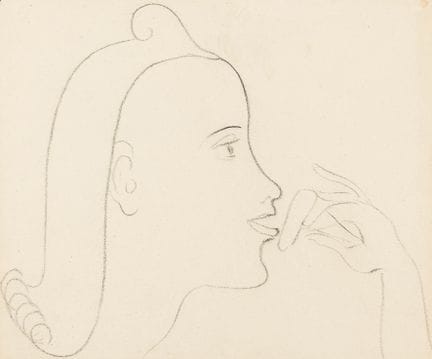 Ackermann, Max. Profilkopf. Graphit auf Velin. Ver