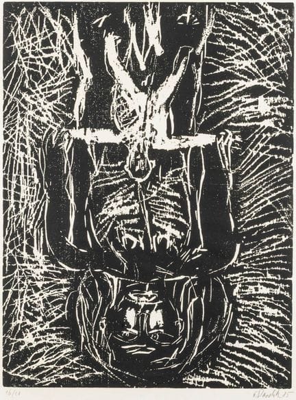 Baselitz, Georg. Mère noire, enfant blanc. Gravure