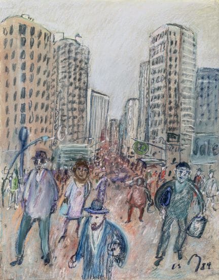 Mühlenhaupt, Kurt. New York. Pastel on handmade pa