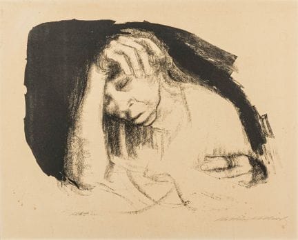 Kollwitz, Käthe. «Heimarbeit». Litografía a tiza y