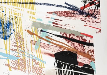 海泽，迈克尔。《Dragged Mass Geometric》。4幅四色丝网印刷作品，绘于阿什斯88