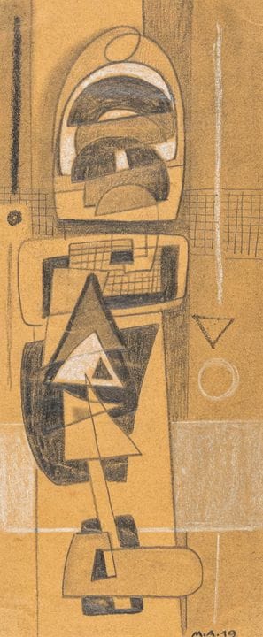 Ackermann, Max. Vertical Rhythm. Graphite and chal