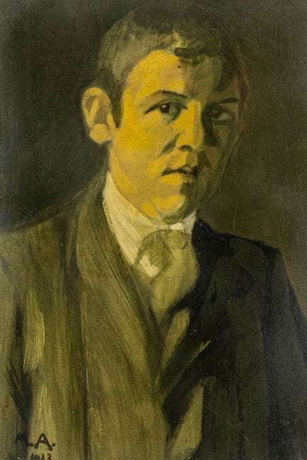 Ackermann, Max. Portrait of Brother Hermann. Oil o