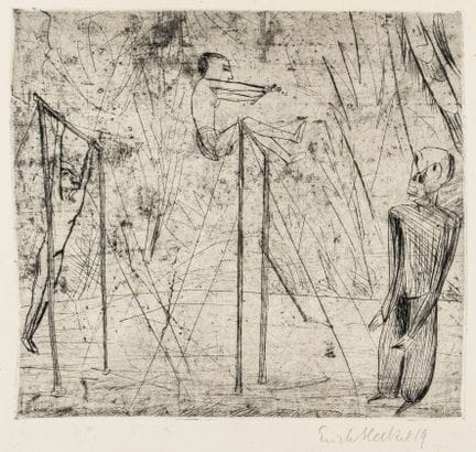 Heckel, Erich. «Reckakt». Grabado a punta seca sob