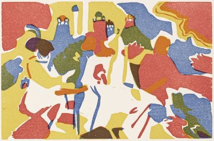 Kandinsky, Wassily. Colección de 4 xilografías sob