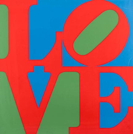Indiana, Robert. Love. Sérigraphie en couleur sur 