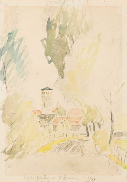 Buchholz, Erich. Kirche in Germendorf. Aquarell üb