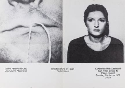 Abramovic, Marina und Ulay. Unterbrechung im Raum.