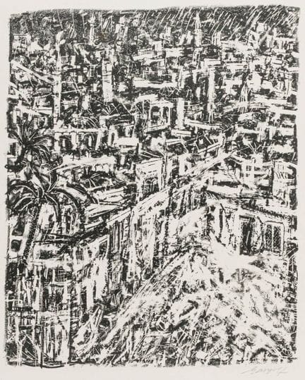 冈戈尔夫，保罗。3幅版画合集（石版画、木刻和蚀刻）。每幅均有签名。约1916-1929年。画幅尺寸：