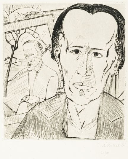 Heckel, Erich. Retrato de E.G. Punta seca sobre fi