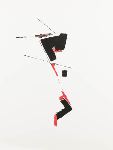 Buchholz, Erich. Encre noire et rouge. Sérigraphie