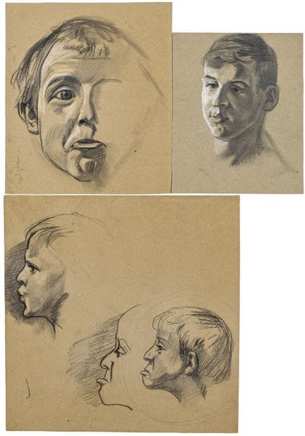 Ackermann, Max. Sammlung von neun Skizzenblättern 