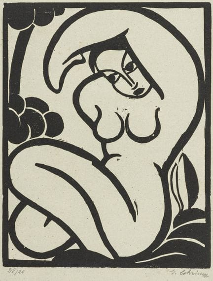 Schrimpf, Georg. Sin título. (Desnudo sentado). Xi