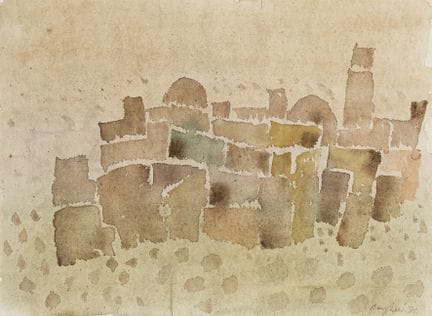 Bargheer, Eduard. Tozeur. Aquarell auf Velin. Sign