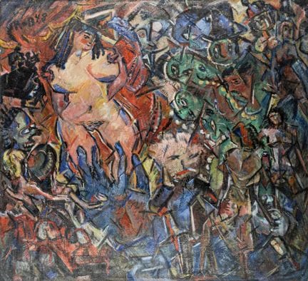 Richter-Berlin, Heinrich. *Striptease*. Oil on har