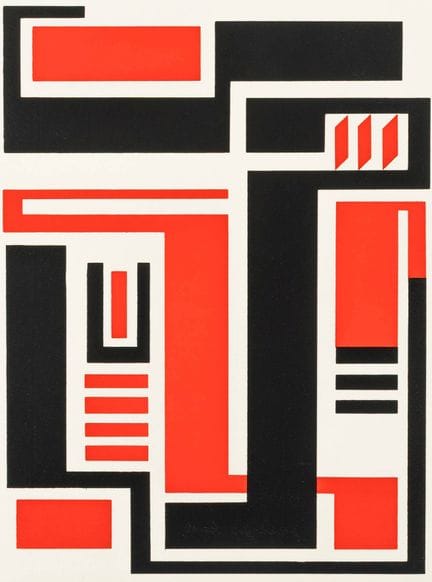 Buchholz, Erich. Noir-Rouge. Sérigraphie bicolore 