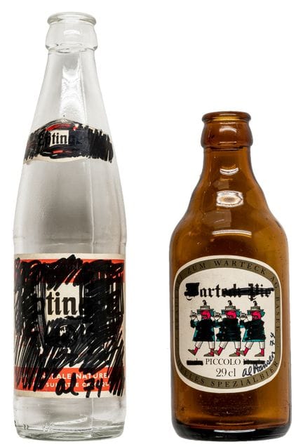 Fluxus - Hansen, Al. Two beverage bottles with alt