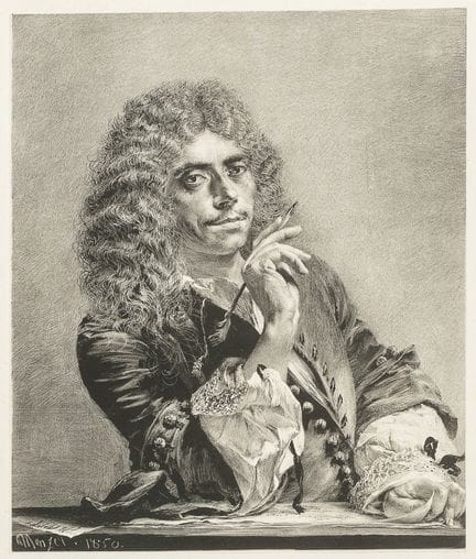 Menzel, Adolph von. Brustbild des Dichters Molière