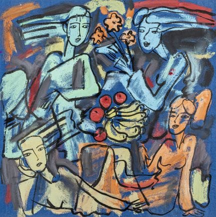 Pham, Luc. Senza titolo. (Scena con figure). Guazz